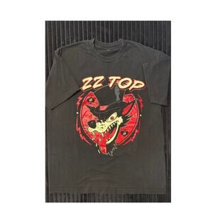 Vintage ZZ Top Wolf Band T-Shirt – 90s/2000s Screenprinted Rock Tee(Tag Removed)
